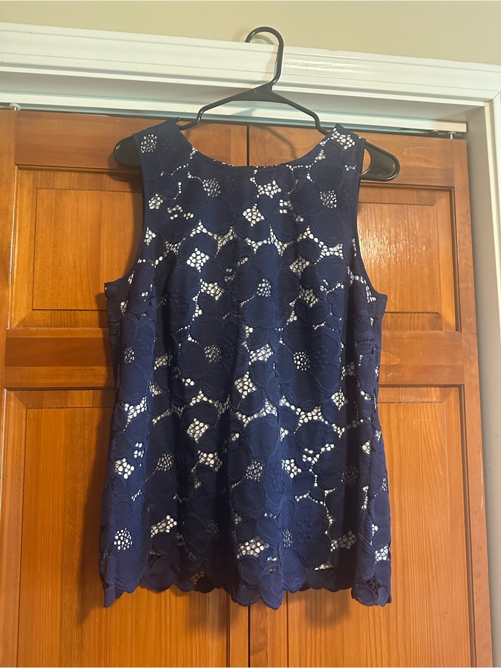 Lilly Pulitzer true navy Iona lace top